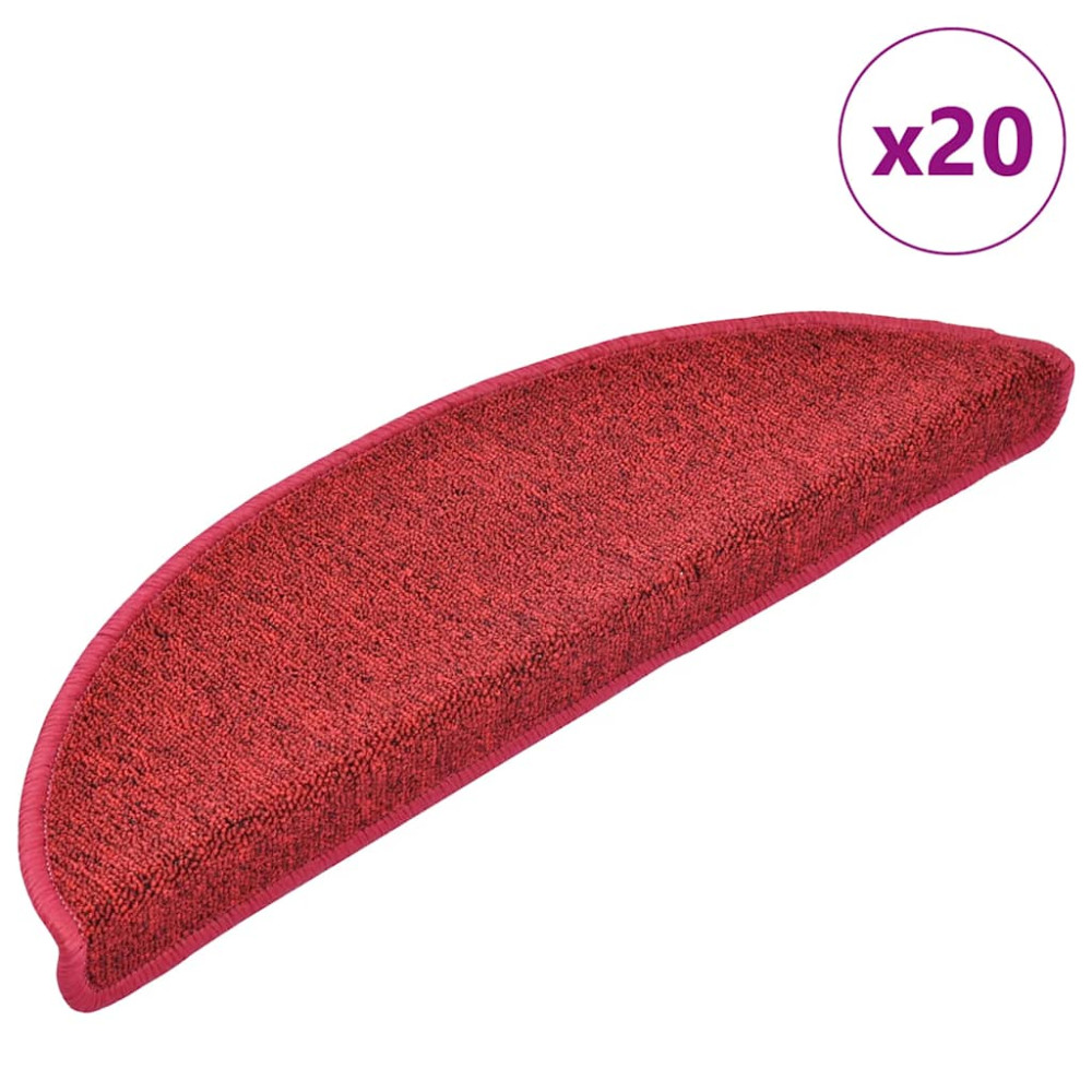 Trappmattor 20 st 56x17x3 cm bordeaux halvrunda
