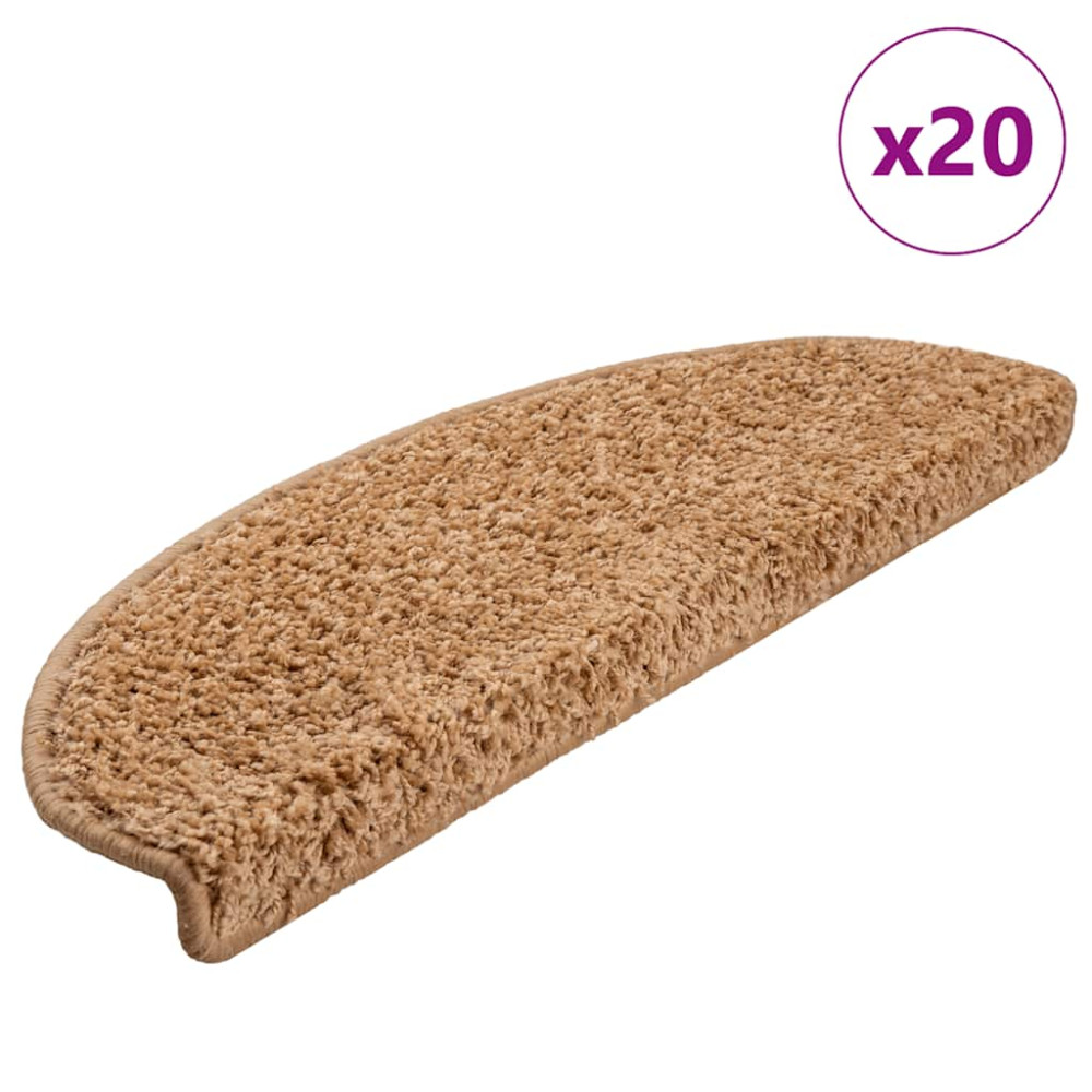 Trappmattor 20 st 65x21x4 cm beige halvrunda stora