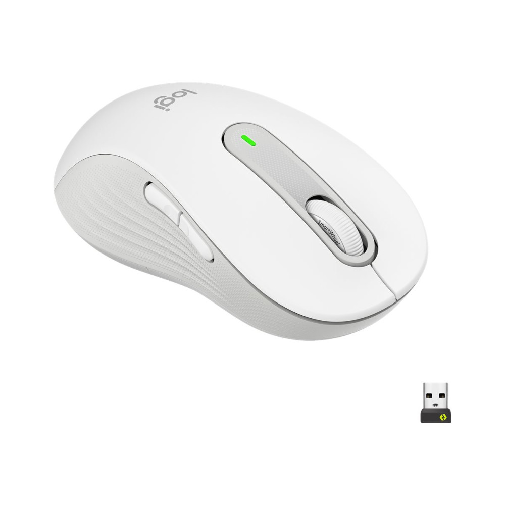 Logitech Signature M650 L - mus - stor storlek - 2.4 GHz, Bluetooth - offwhite