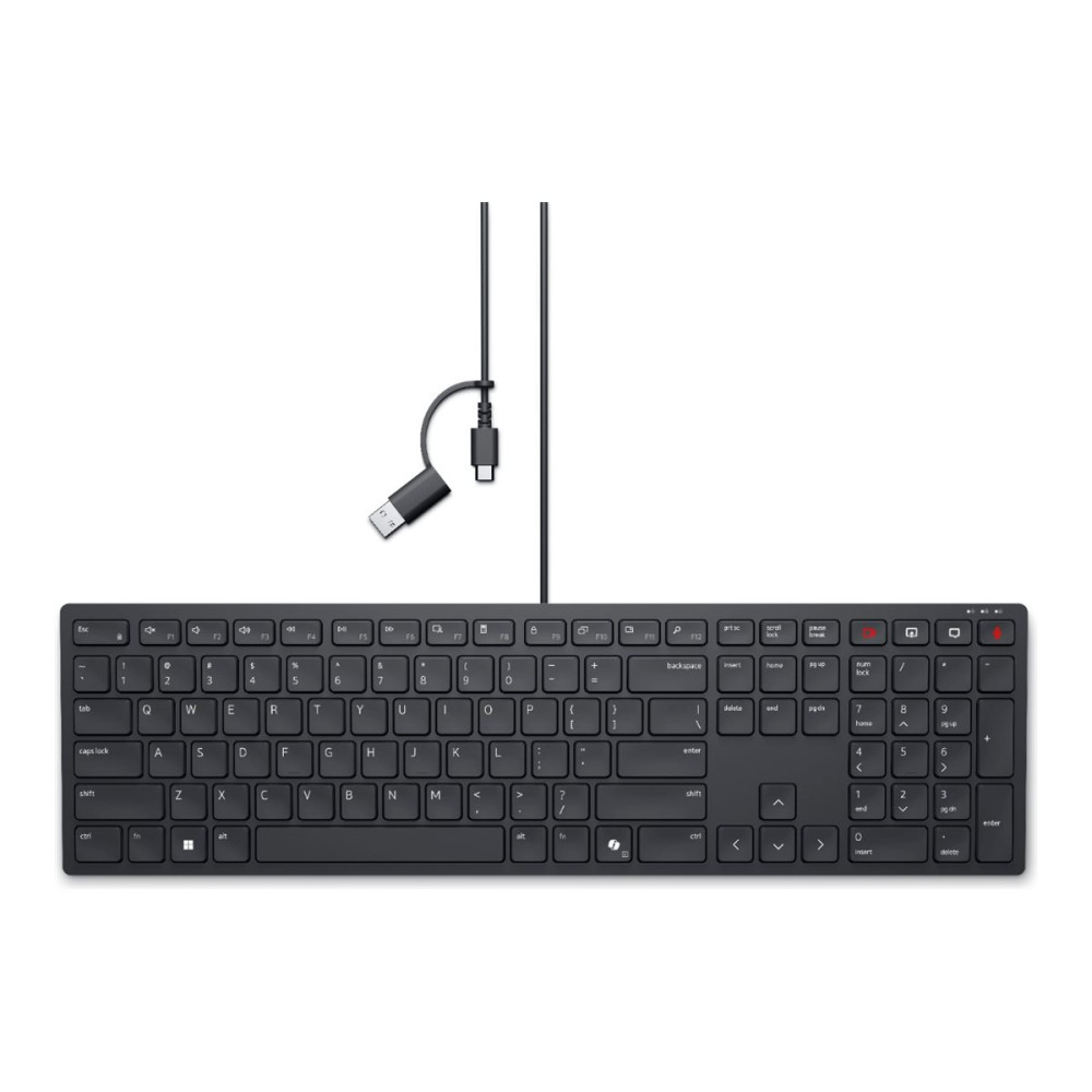 Dell Pro Silent Wired Collaboration Keyboard KB525C - tangentbord - QWERTY - USA, internationellt - svart Inmatningsenhe...