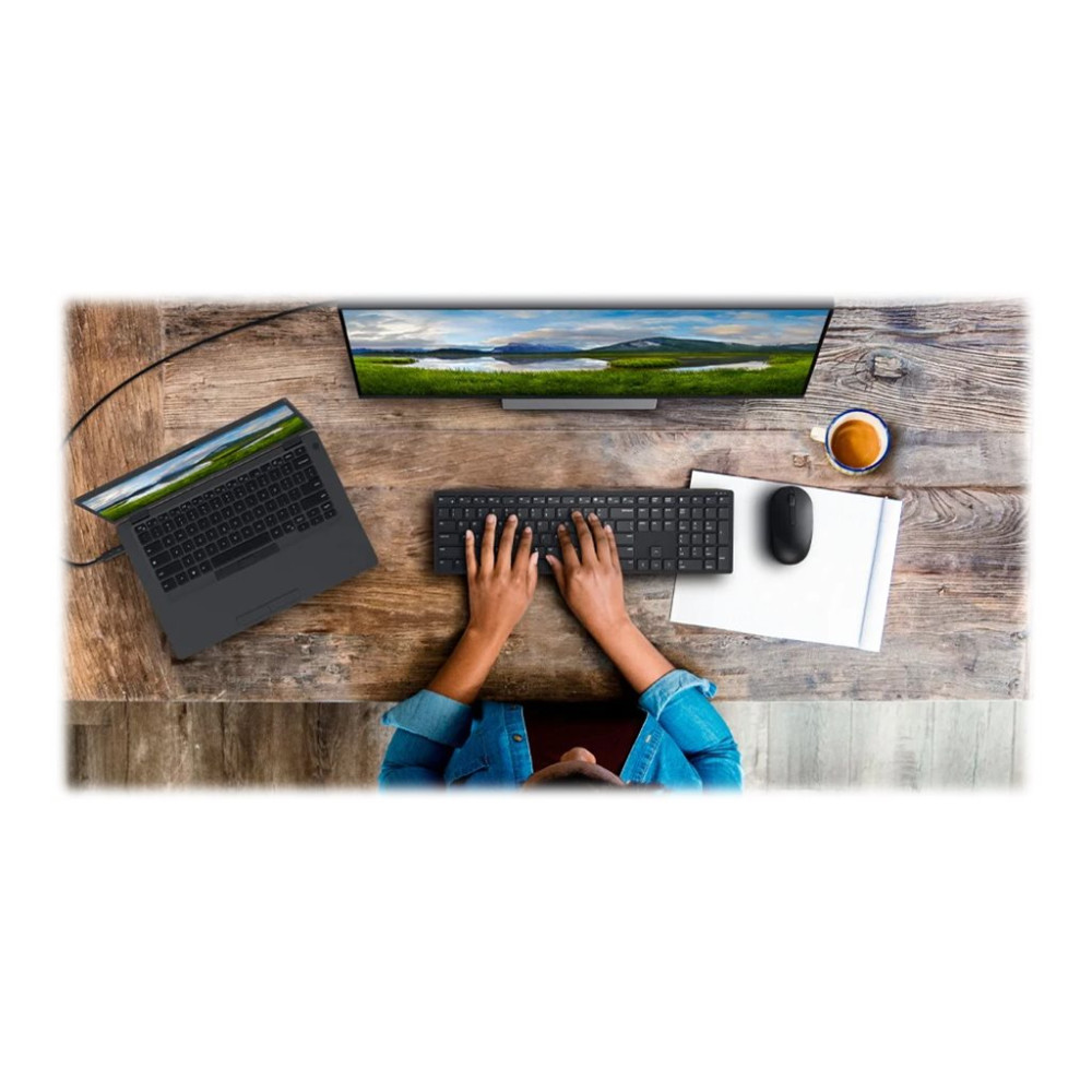 Dell Pro Keyboard and Mouse KM5221W - sats med tangentbord och mus - QWERTY - USA, internationellt - svart Inmatningsenh...