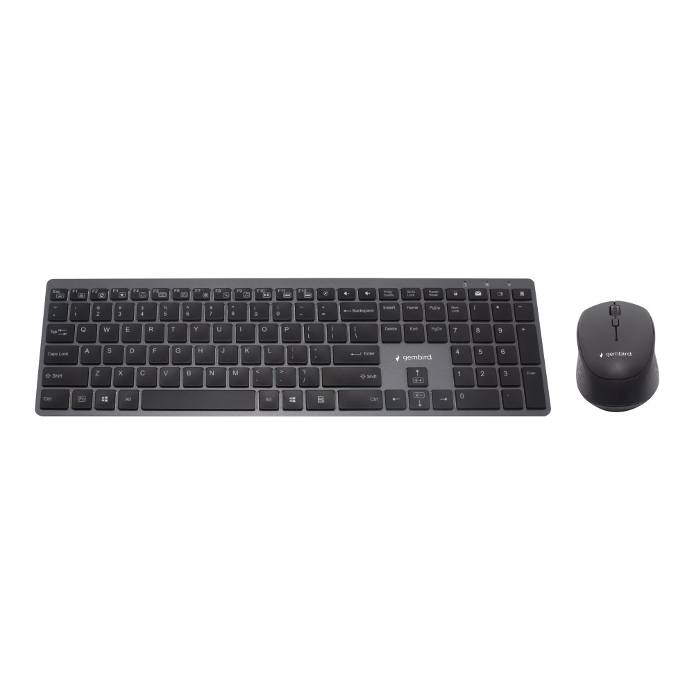 Gembird Backlight Pro Business Slim wireless desktop set - sats med tangentbord och mus - QWERTY - amerikansk - svart In...