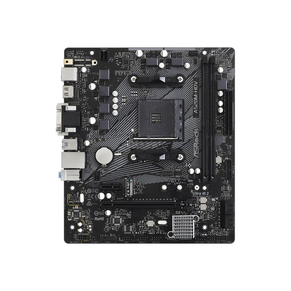 ASRock A520M-HDV - moderkort - micro ATX - Socket AM4 - AMD A520