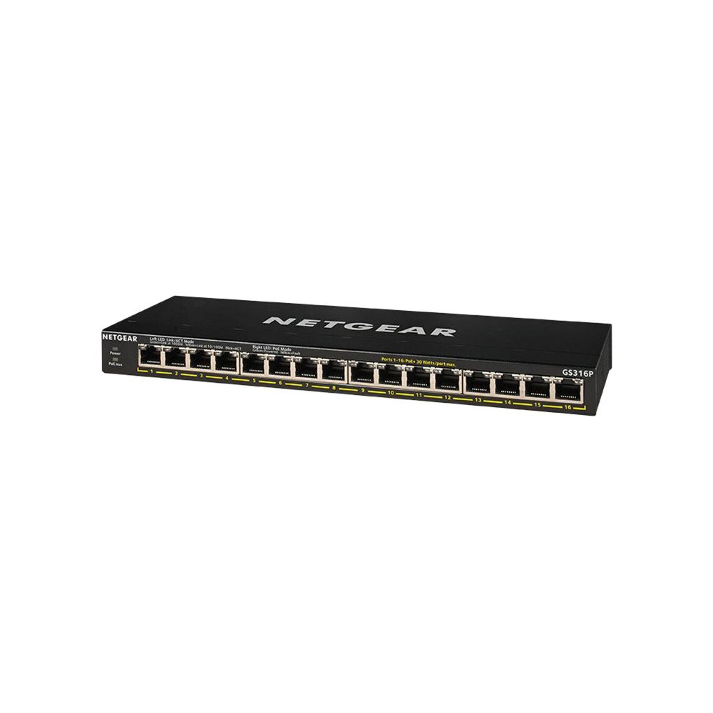 NETGEAR GS316P - switch - 16 portar - ohanterad
