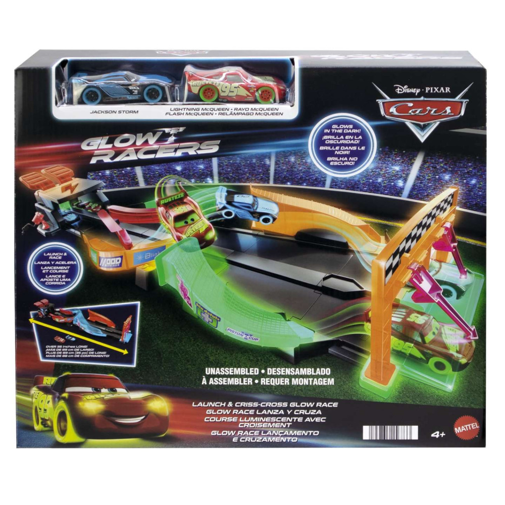 Disney Disney Pixar - Cars Glow Racers Launch & Criss-Cross Glow Race Playset (HPD80)