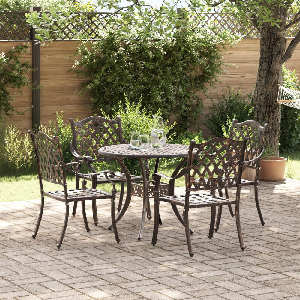Trädgårdsmöbelset 5 pcs Brons 90 x 90 x 75 cm Gjutet Aluminium