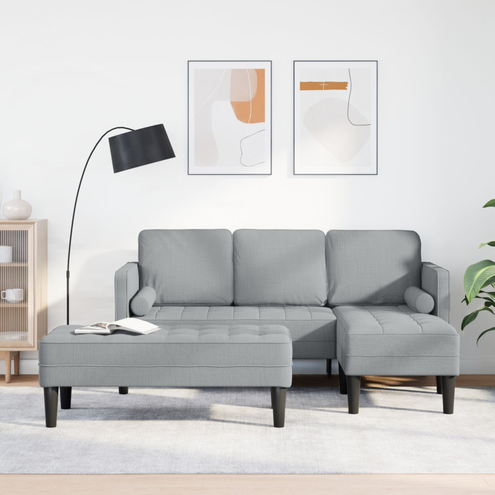 Soffset 2 st Ljusgrå Polyester