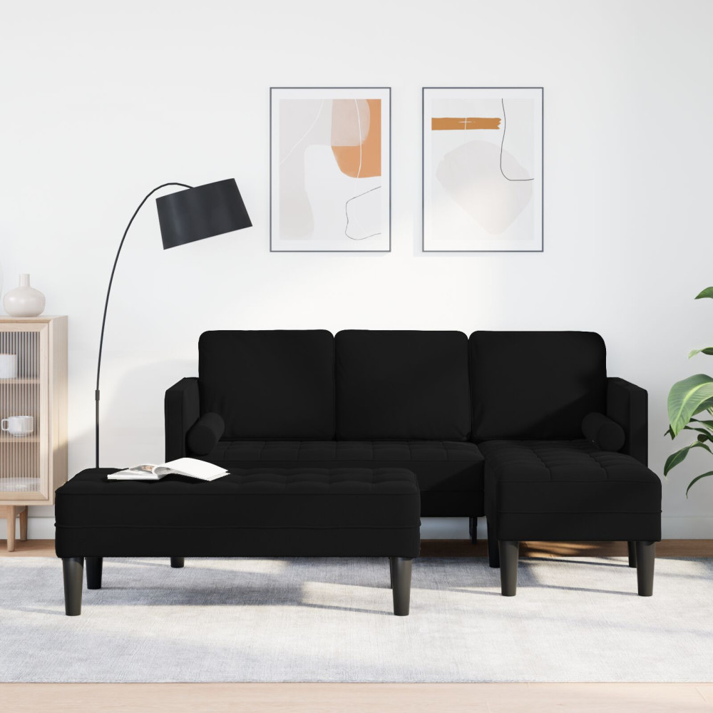 Soffset 2 st Svart Polyester