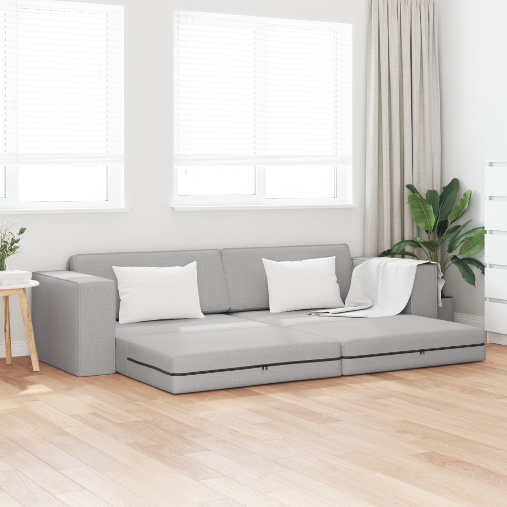 Golvsoffa 2-i-1 Cloud Grey 245x150x60.5 cm Tyg