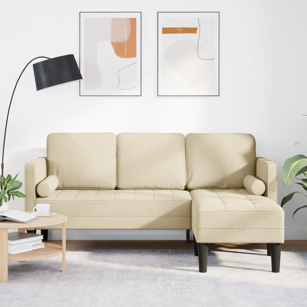 Soffset Gräddvit 173 x 131 x 67 cm tyg