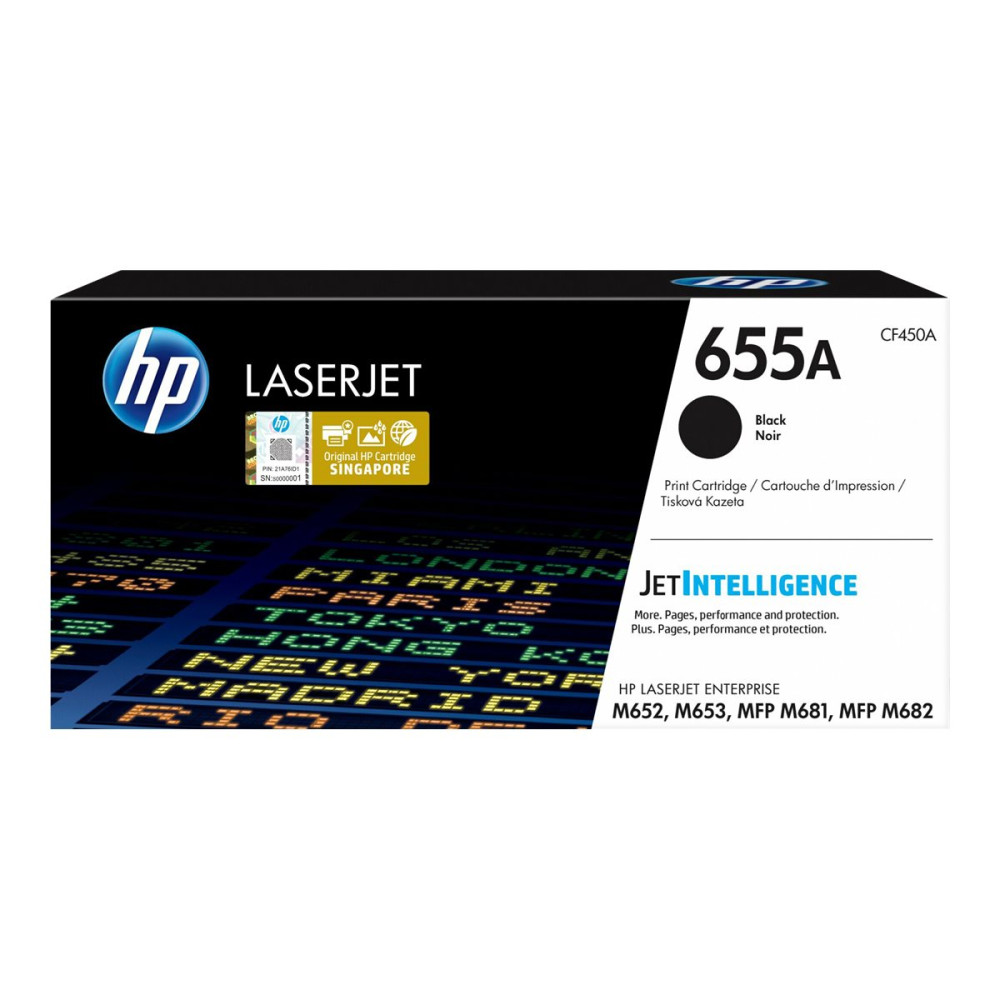 HP 655A - svart - original - LaserJet - tonerkassett (CF450A)