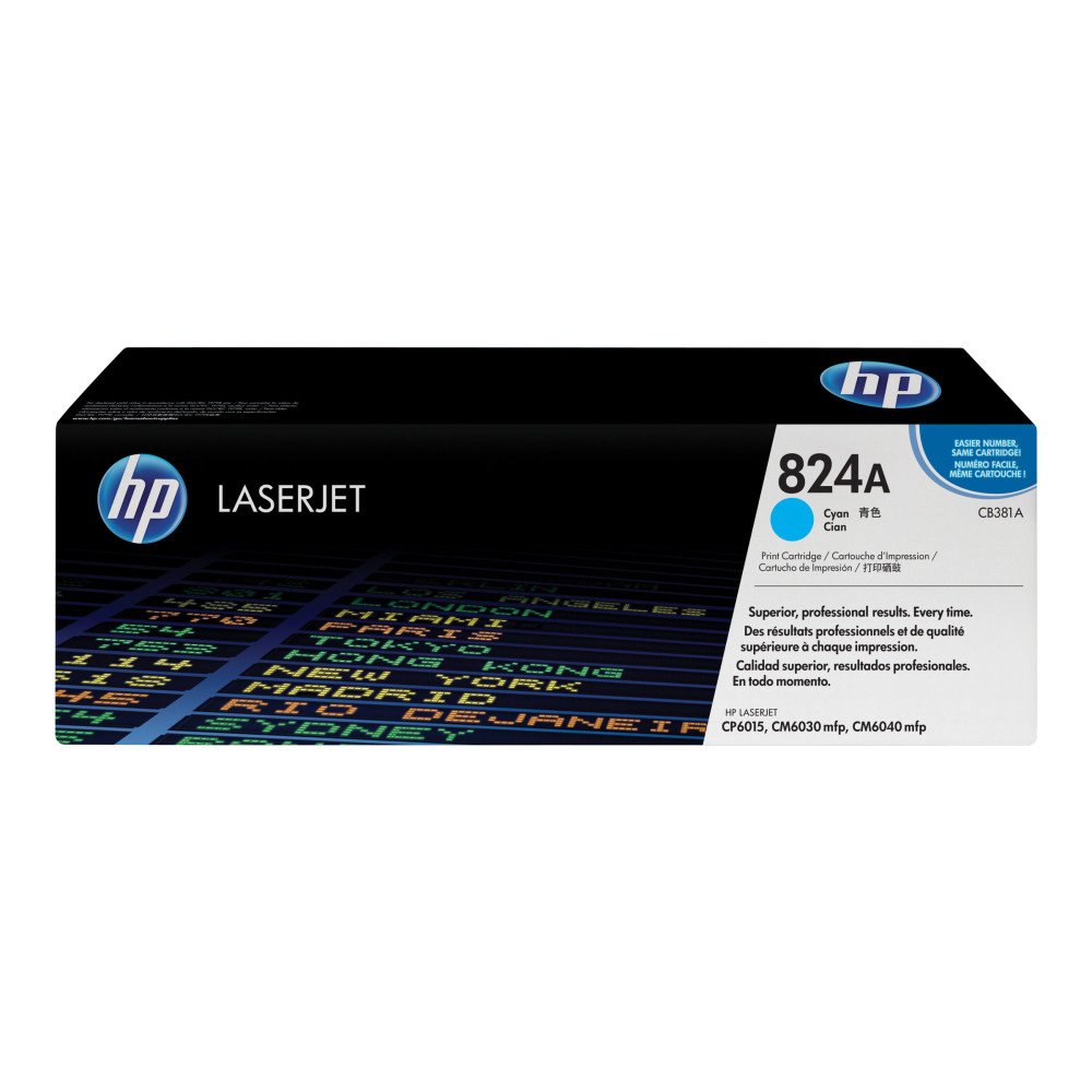 HP 824A - cyan - original - LaserJet - tonerkassett (CB381A)