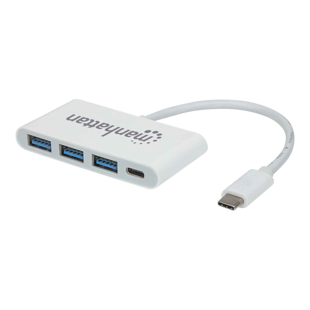 Manhattan USB-C Dock/Hub, Ports (x4): USB-A (x3) and USB-C, 5 Gbps (USB 3.2 Gen1 aka USB 3.0), With Power Delivery (60W)...