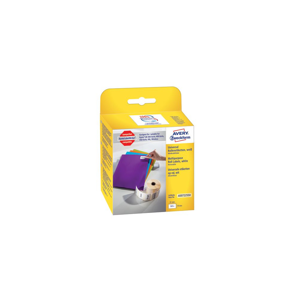 Etikett AVERY Universal 19x51mm 500/fp