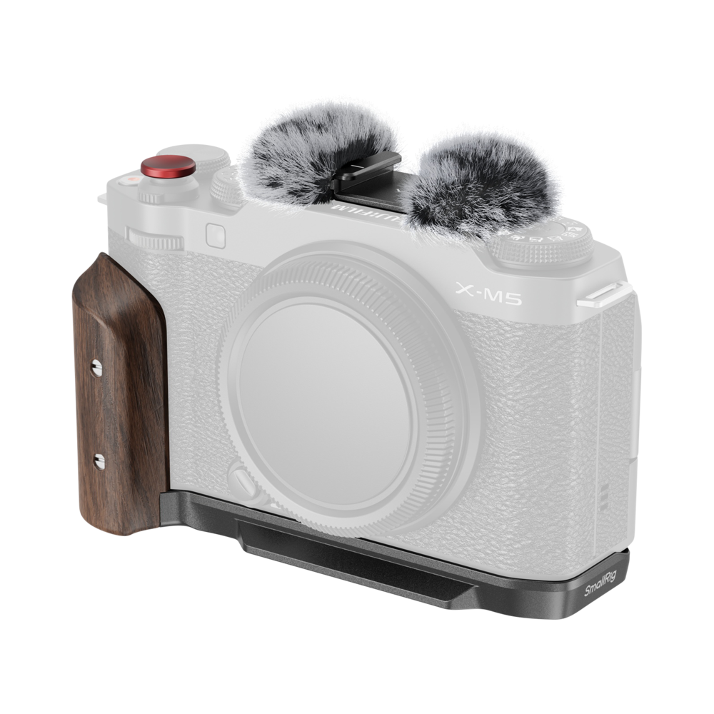 SmallRig 5260 L-Shape Mount Plate with Wooden Handle for FUJIFILM X-M5 Black