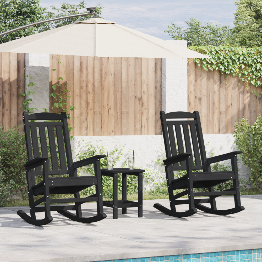 Gungstol 3 st Svart polyeten