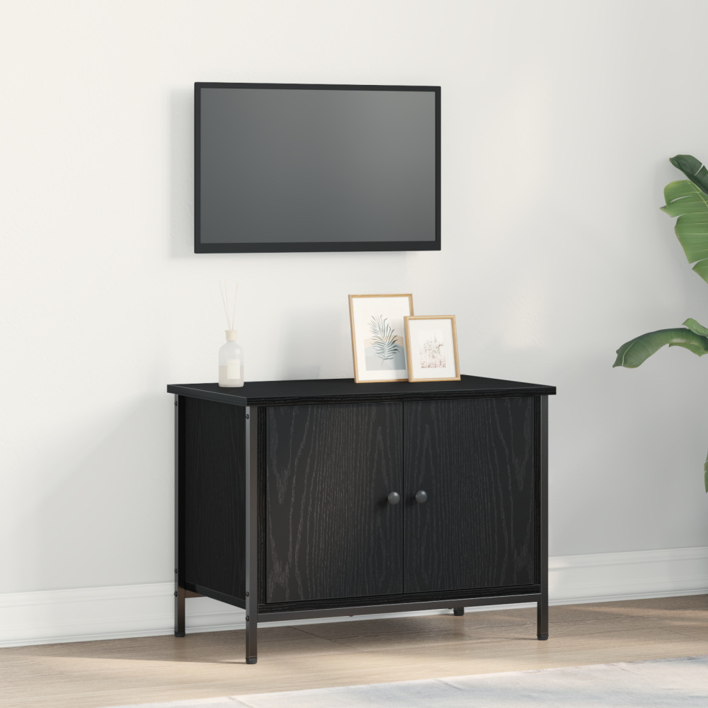 Svart ek TV-bänk Svart ek Konstruerat trä 60 x 35 x 45 cm TV-bänk