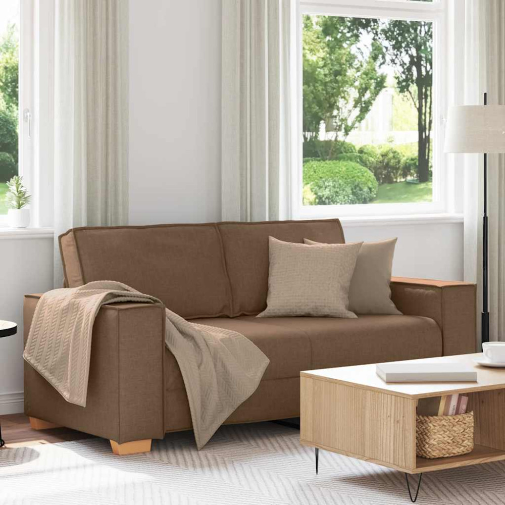 2-sitssoffa brun 140 cm tyg