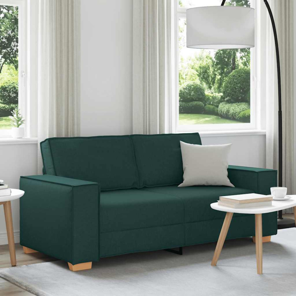 2-sitssoffa mörkgrön 140 cm tyg