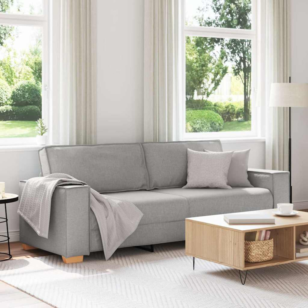 3-sitssoffa molngrå 180 cm tyg