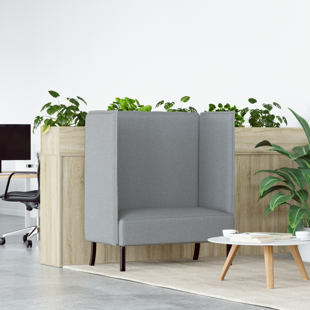 Högrygga Soffa Ljusgrå 109x56x121 cm Tyg