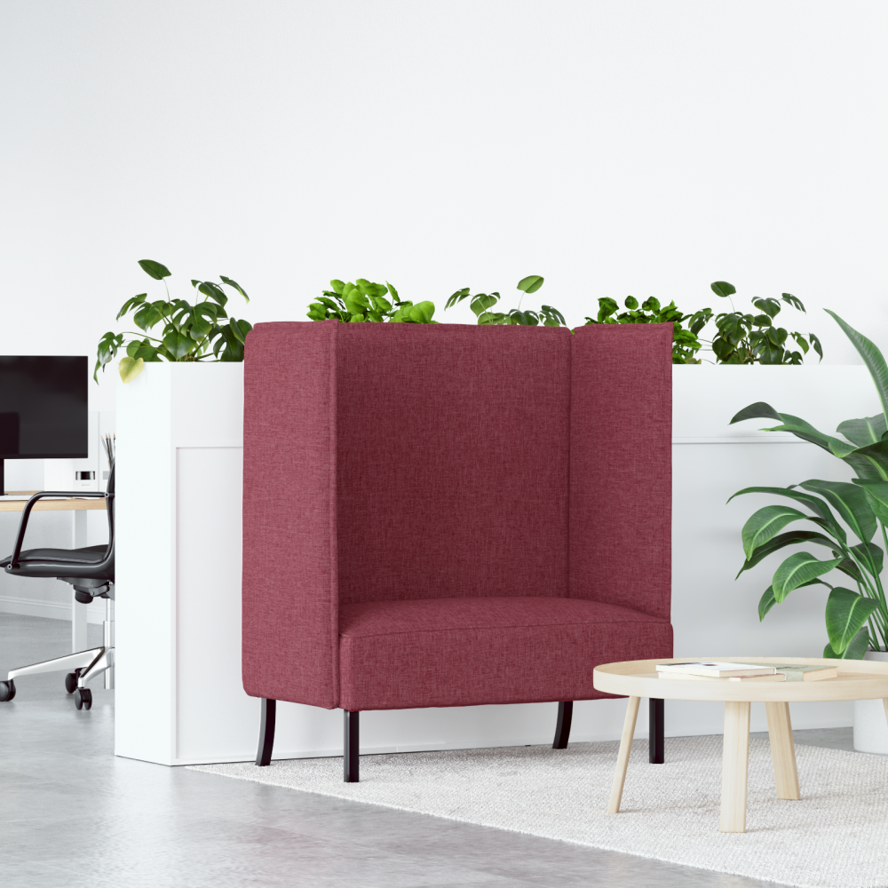 hög ryggsoffa vinröd 109x56x121 cm tyg