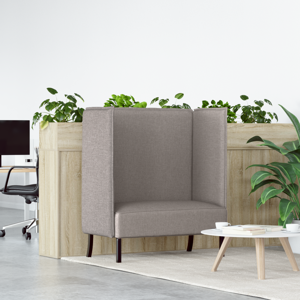 Hög ryggsoffa Taupe 109x56x121 cm Tyg