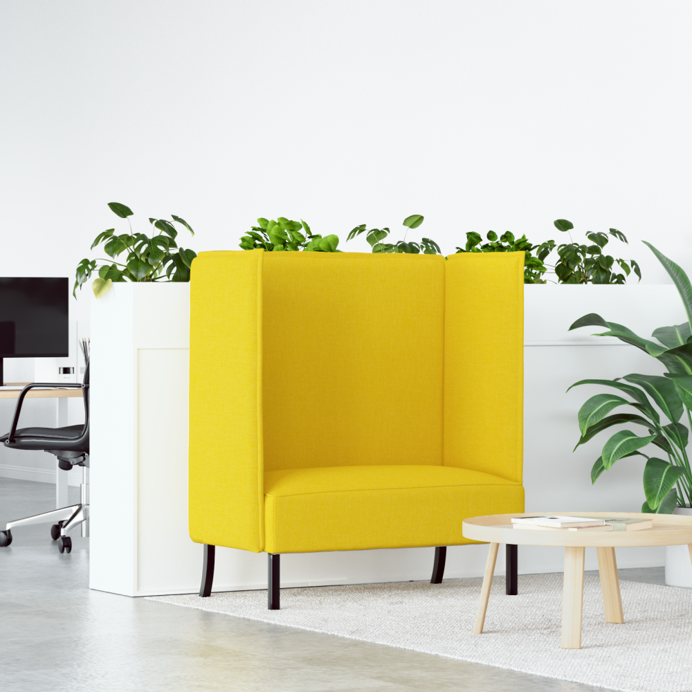 Högt Ryggsoffa Ljusgul 109x56x121 cm Tyg
