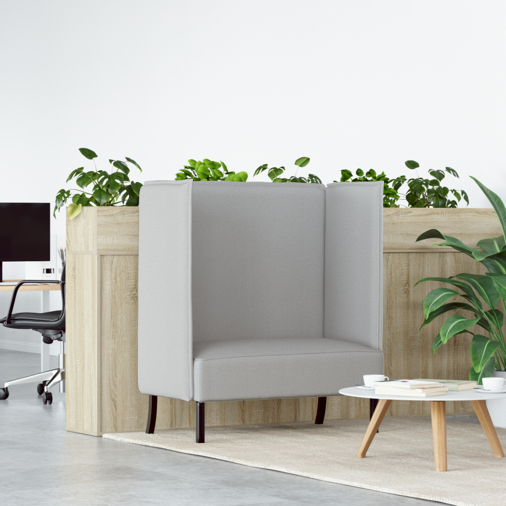 Hög Ryggsoffa Moln grå 109 x 56 x 121 cm tyg