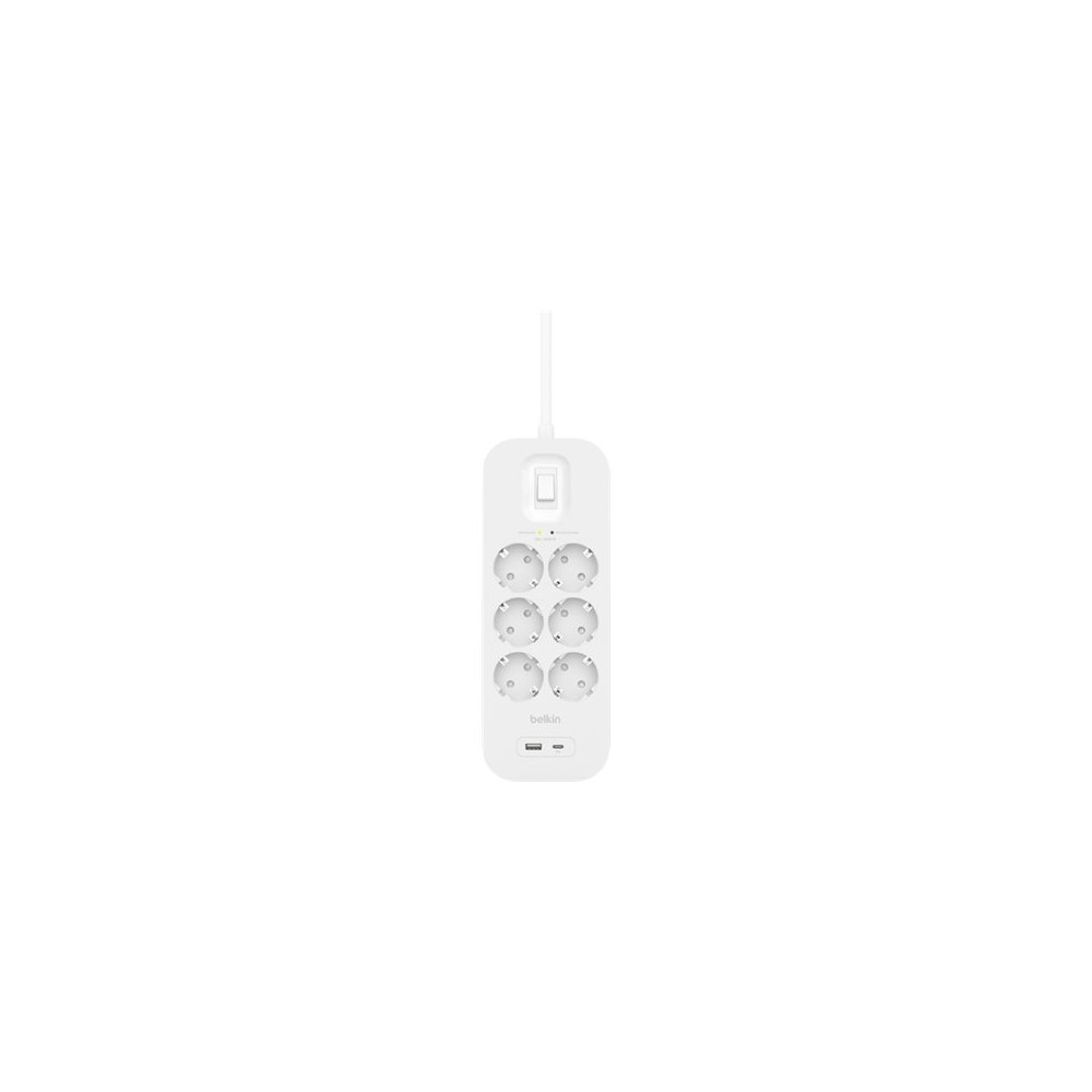 Belkin Connect - överspänningsskydd - med USB-C- och USB-A-portar