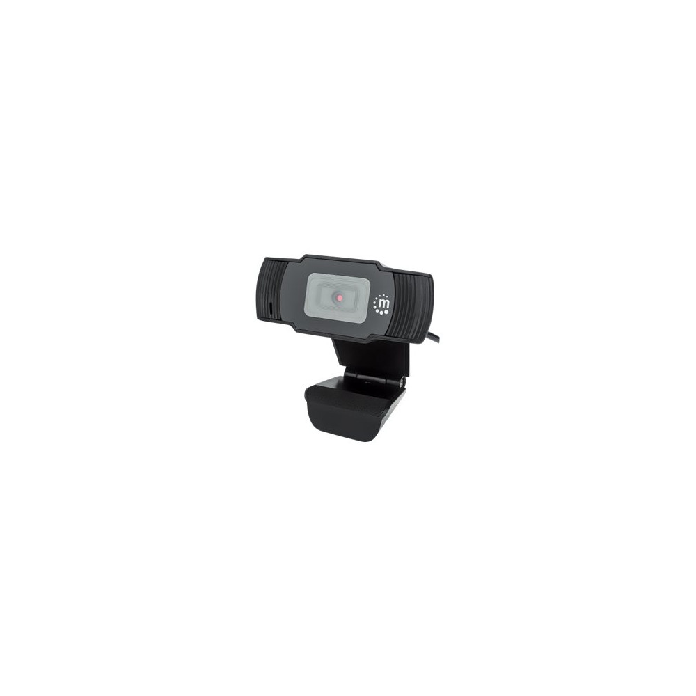 Manhattan USB Webcam, Two Megapixels (Clearance Pricing), 1080p Full HD, USB-A, Integrated Microphone, Adjustable Clip B...