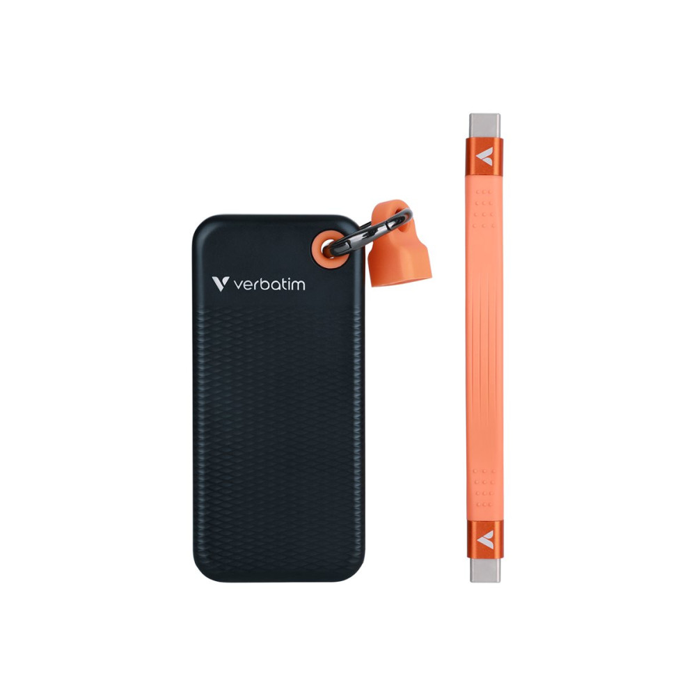 Verbatim Pocket - SSD - 1 TB - nyckelring med kabelkoppling - USB 3.2 Gen 2