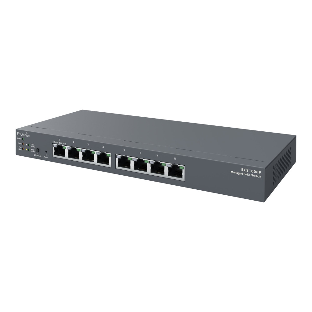 EnGenius Cloud Switch Series ECS1008P - switch - 8 portar - Administrerad