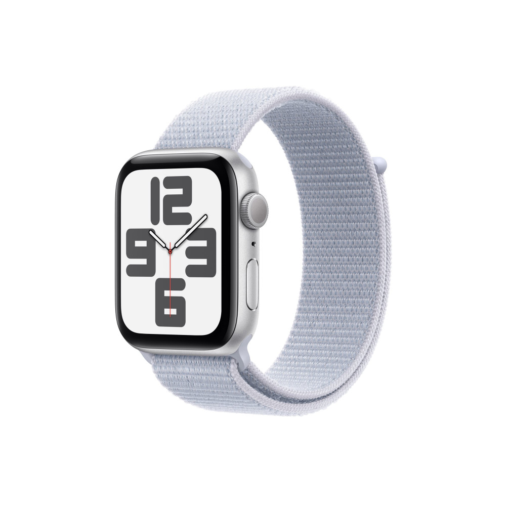 Apple Watch SE (GPS) 2a generation - silveraluminium - smart klocka med sportögla - blå moln - 32 GB
