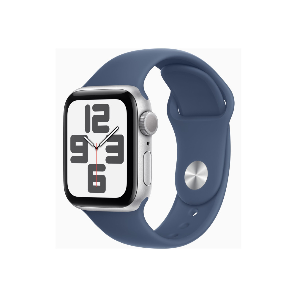 Apple Watch SE (GPS) 2a generation - silveraluminium - smart klocka med sportband - denim - 32 GB
