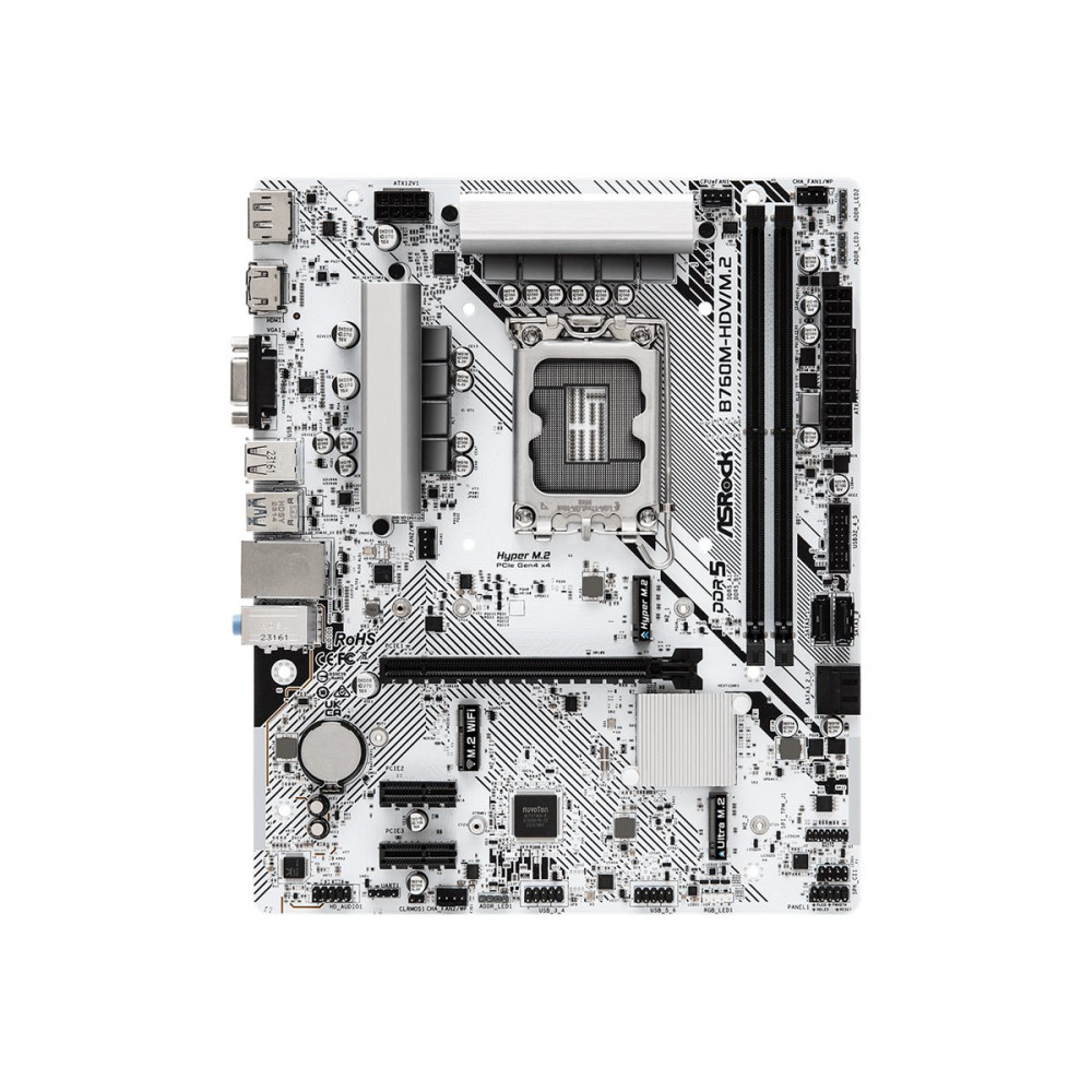 ASRock B760M-HDV/M.2 - moderkort - micro ATX - LGA1700-uttag - B760