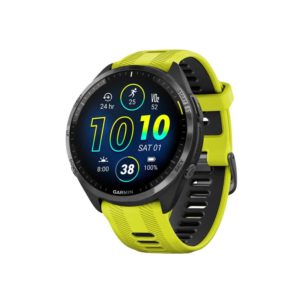 Garmin Forerunner 965 - svart - smart klocka med band - amp yellow/black - 32 GB