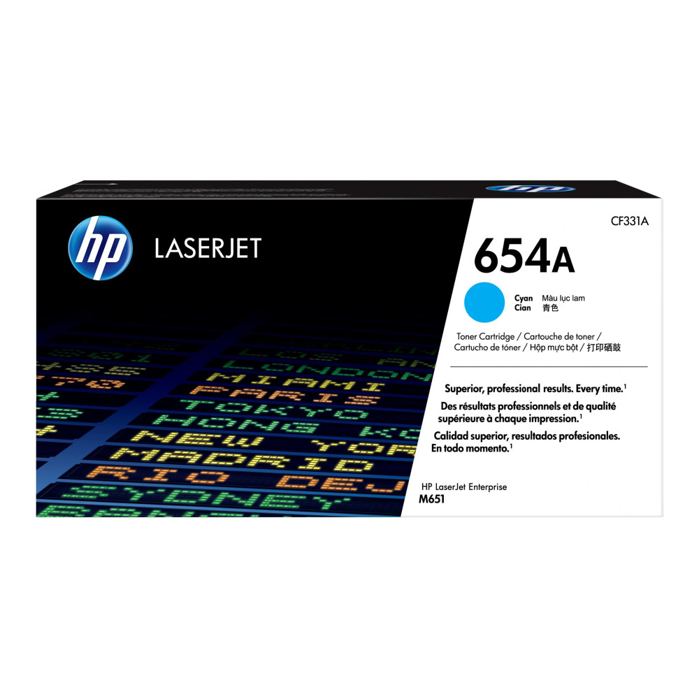 HP 654A - cyan - original - LaserJet - tonerkassett (CF331A)