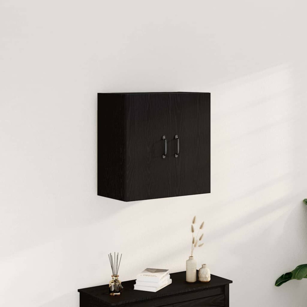Väggskåp svart ek 60x31x60 cm konstruerat trä
