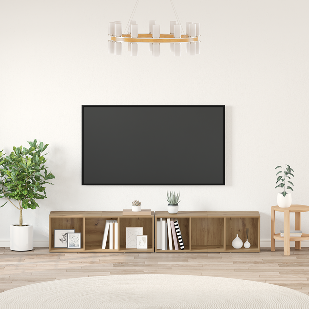 TV-bänkset 2 pcs Artisan Ek 37 x 35 x 107 cm Konstruerat trä