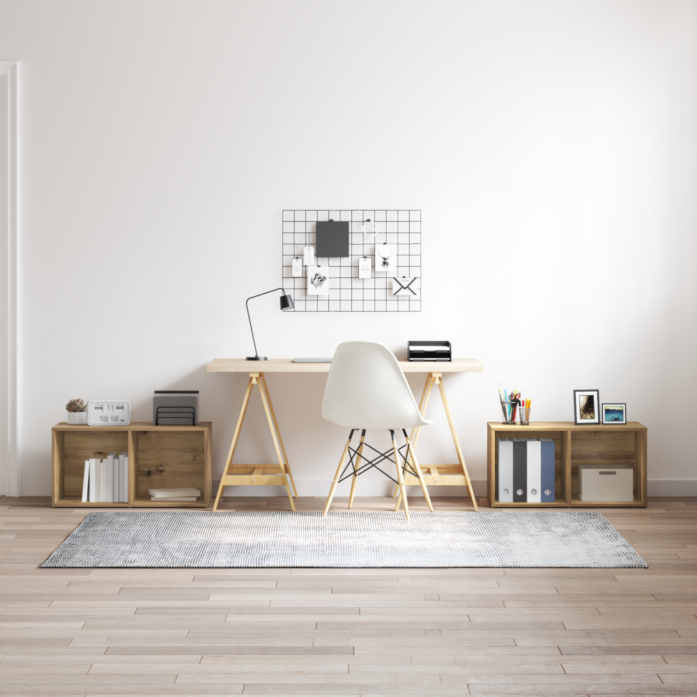 TV-bänkset 2 pcs Hantverks-ek 72 x 35 x 36.5 cm Konstruerat trä