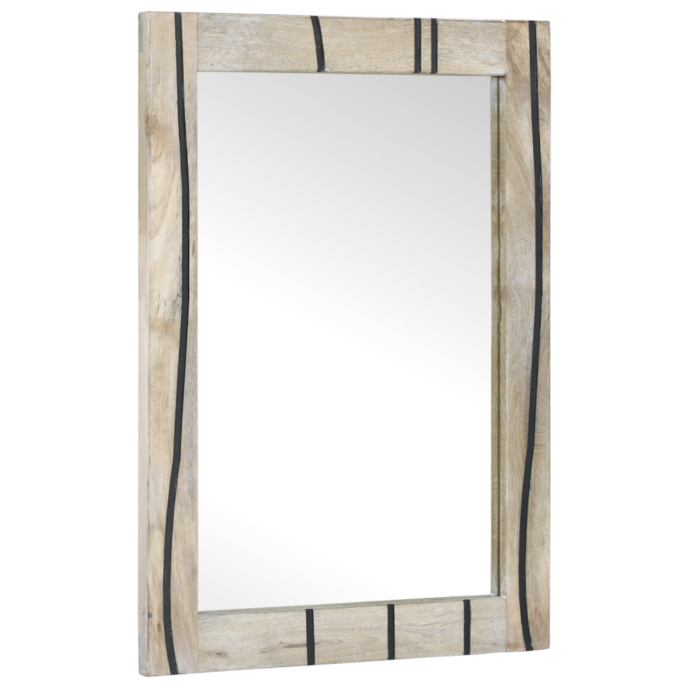Badrumsspegel med spegel Brun, silver 50 x 2.5 x 70 cm