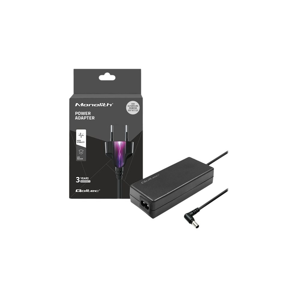 Qoltec Monolith - strömadapter - 19 V, 6,5 * 4,4, strömkabel - 65 Watt