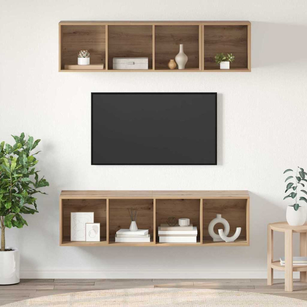 TV-bänkset 3 pcs artisan ek Konstruerat trä