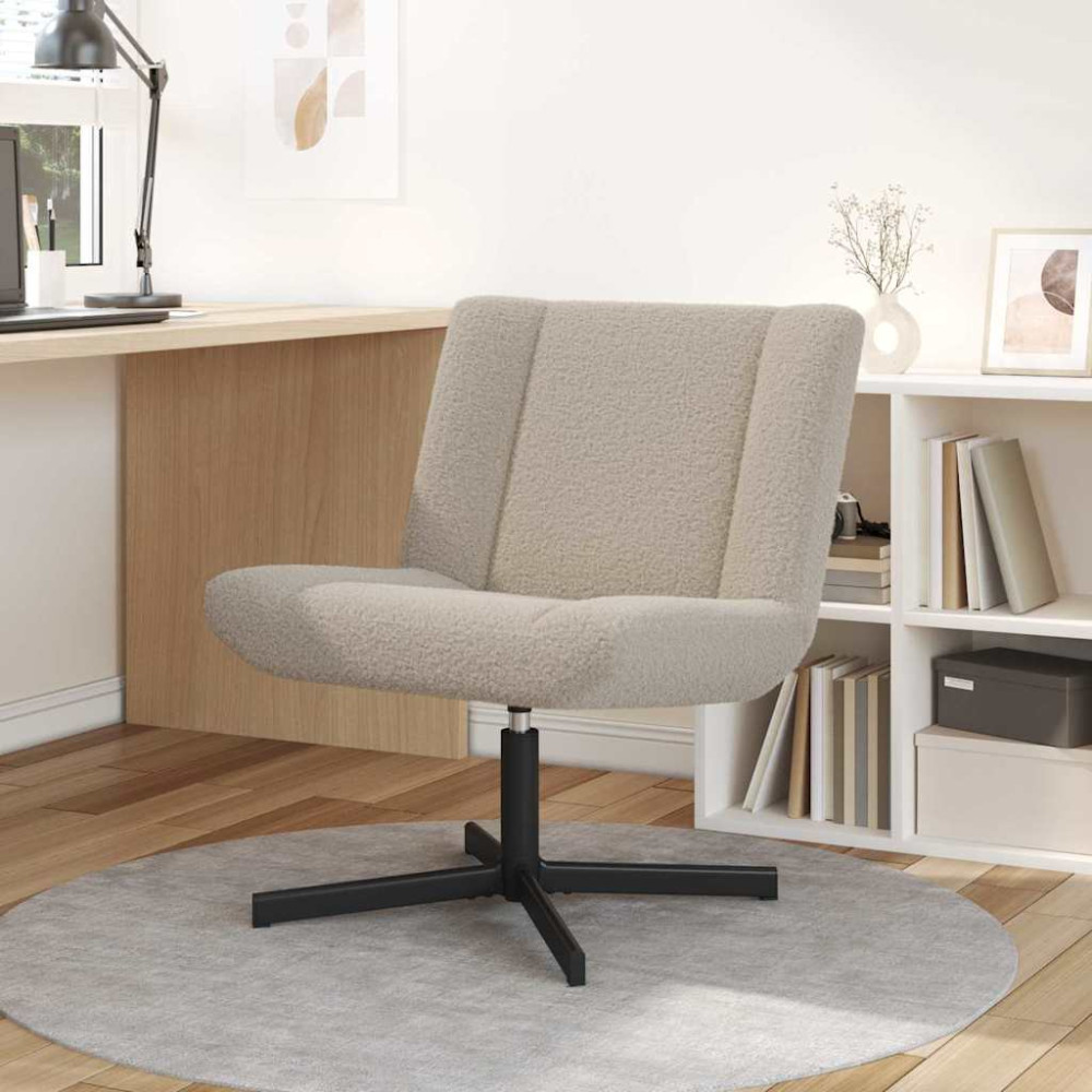 Accentstol Ljusgrå Polyester Standard Svängbar Accentstol