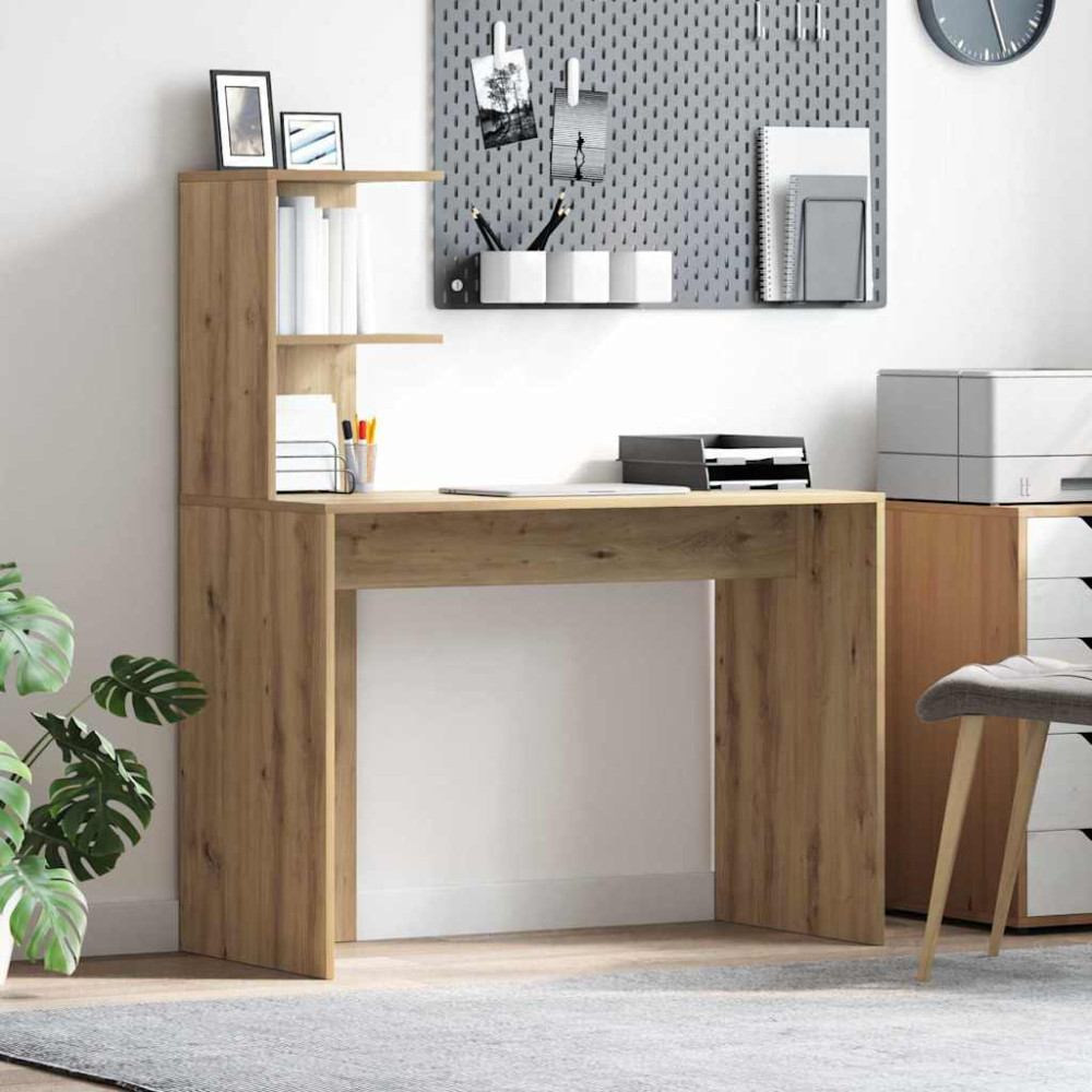 Artisan Oak Skrivbord Artisan oak MDF med ekfaner Medium