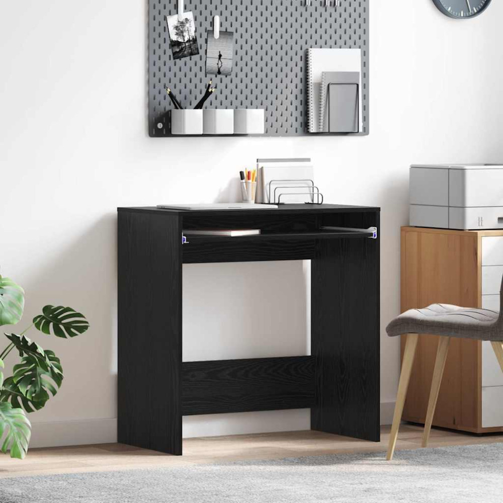 Datorbord Svart ek Spånskiva Kompakt Datorbord Rektangulärt