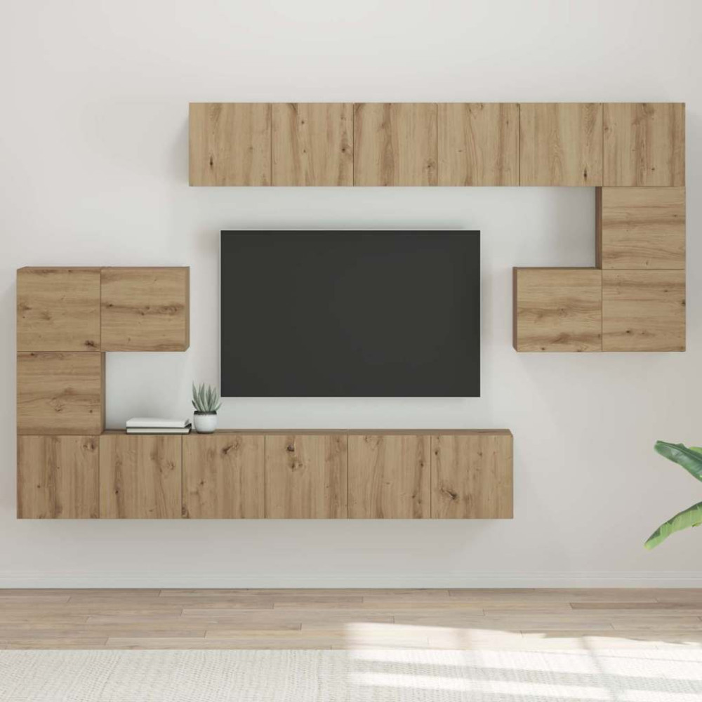TV-bänkset 10 pcs artisan ek 180 x 30 x 90.5 cm Konstruerat trä