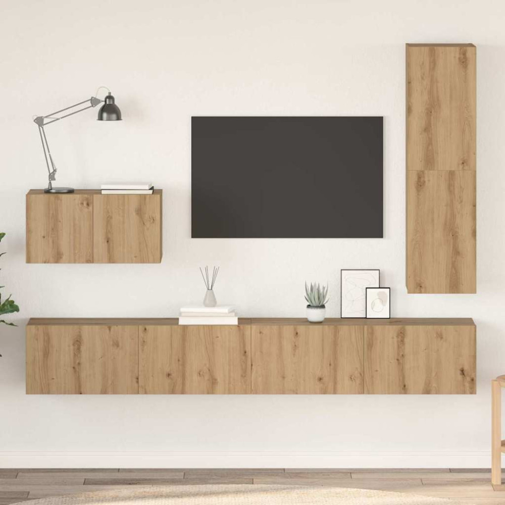 TV-bänkset 4 pcs artisan ek 30.5 x 30 x 110 cm Konstruerat trä