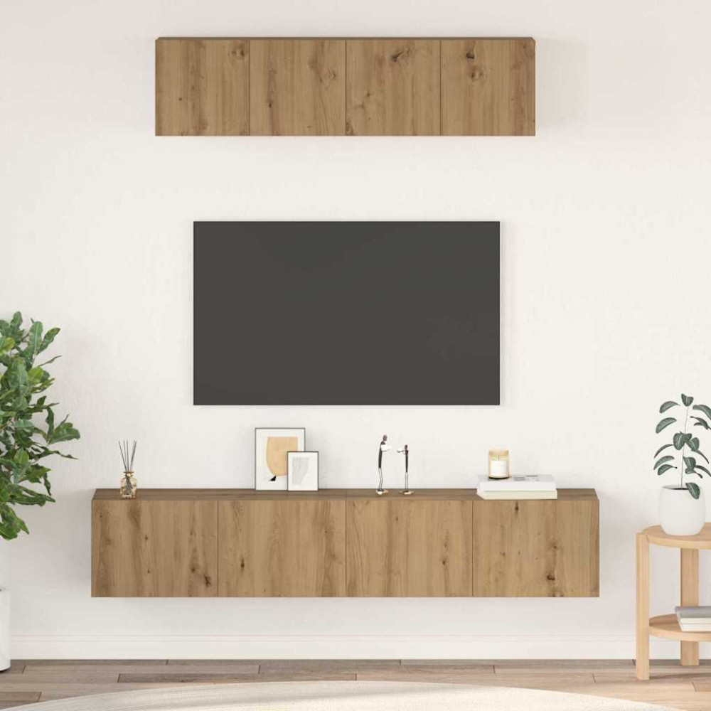 TV-bänkset Väggmonterad 4 pcs artisan ek Medium 80 x 30 x 30 cm